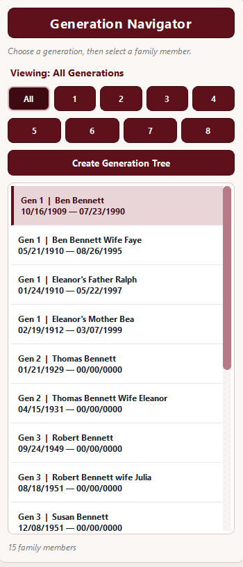 Eight Generation Navigator
